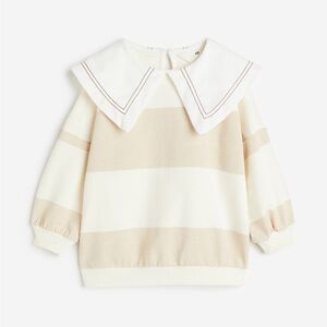 H&M Beige and White Striped Kids Sweatshirt